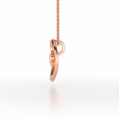 Lovely O Silver Pendant - Rose Gold - Image 3