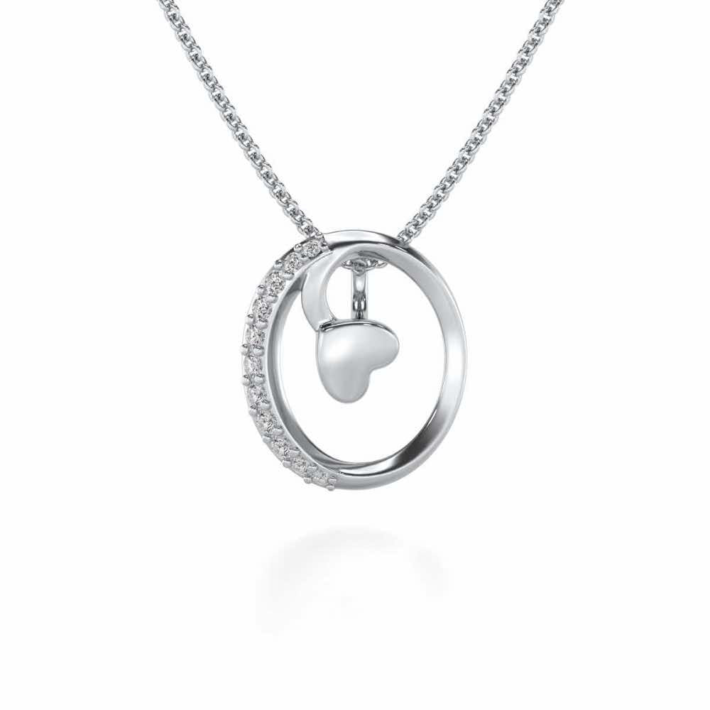 Lovely O Silver Pendant - White Gold - Image 1