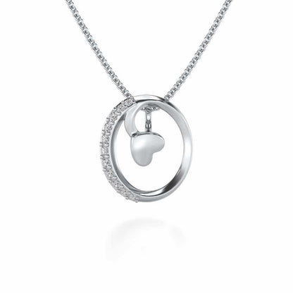 Lovely O Silver Pendant - White Gold - Image 1