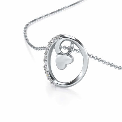 Lovely O Silver Pendant - White Gold - Image 2