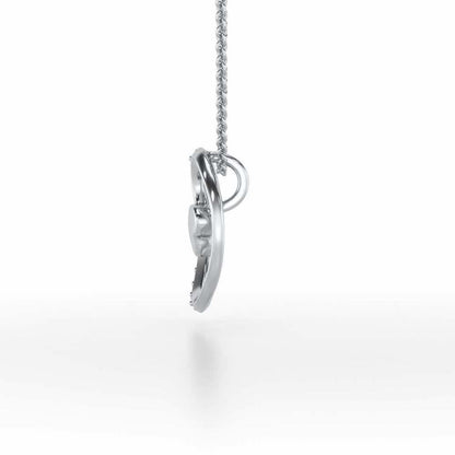 Lovely O Silver Pendant - White Gold - Image 3