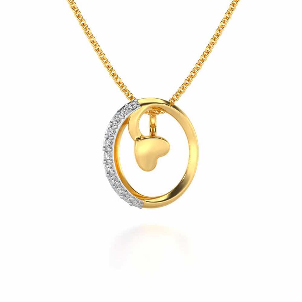 Lovely O Silver Pendant - Yellow Gold - Image 1
