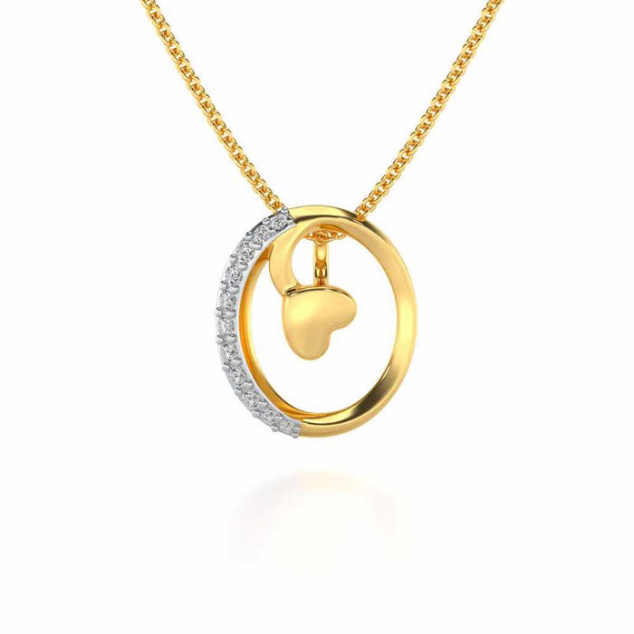 Lovely O Silver Pendant - Yellow Gold - Image 1