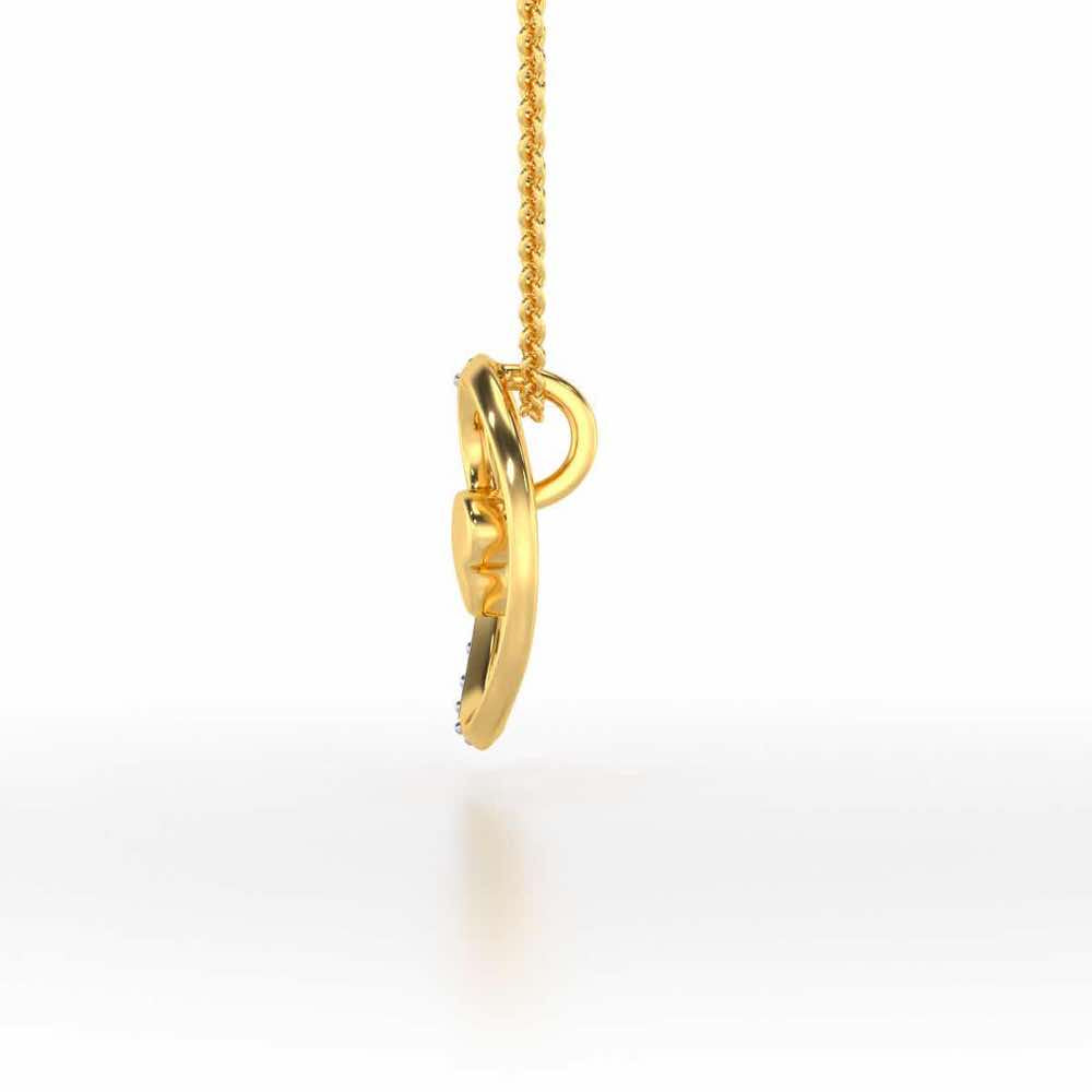Lovely O Silver Pendant - Yellow Gold - Image 3