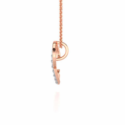 Lovely P Silver Pendant - Rose Gold - Image 3