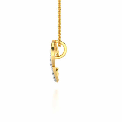 Lovely P Silver Pendant - Yellow Gold - Image 3