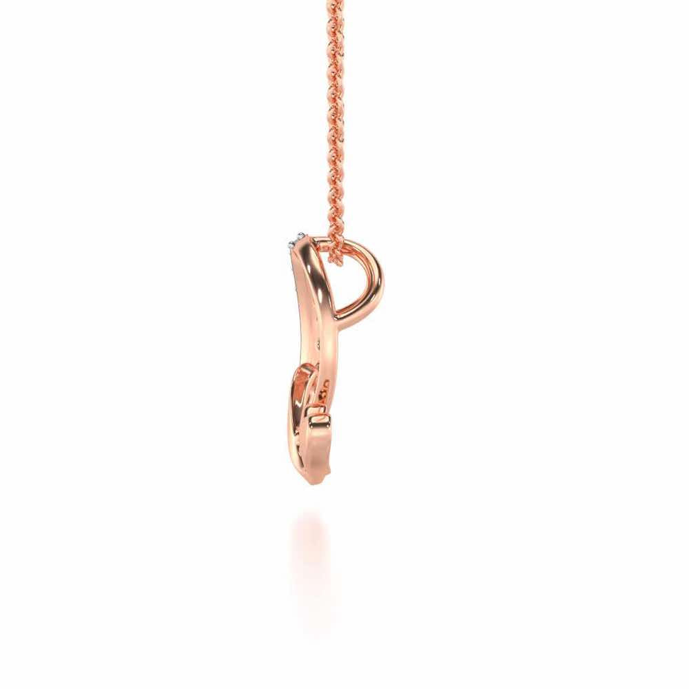 Lovely Q Silver Pendant - Rose Gold - Image 3