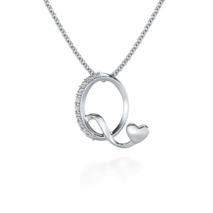 Lovely Q Silver Pendant - White Gold - Image 1