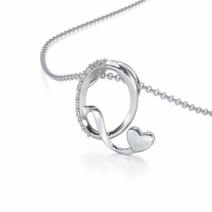 Lovely Q Silver Pendant - White Gold - Image 2