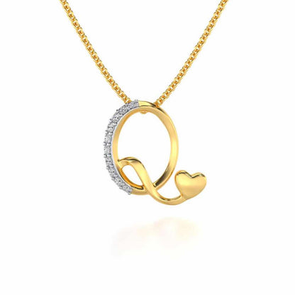 Lovely Q Silver Pendant - Yellow Gold - Image 1