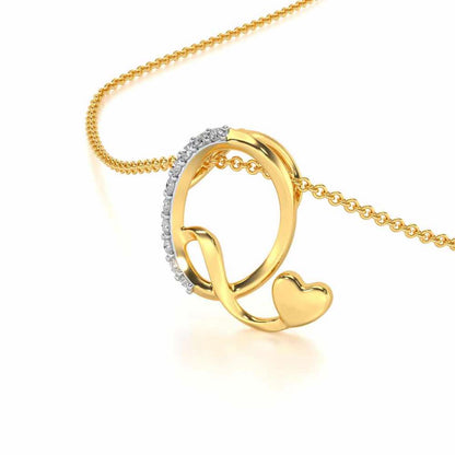 Lovely Q Silver Pendant - Yellow Gold - Image 2