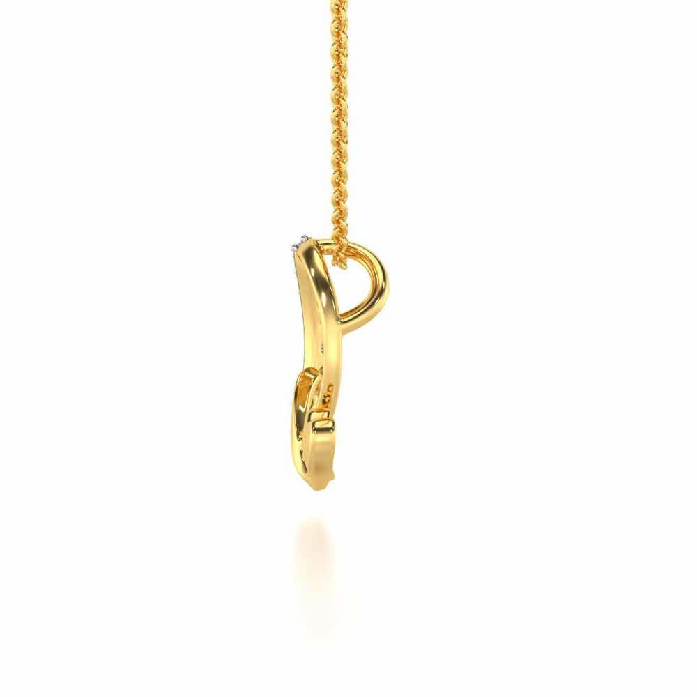 Lovely Q Silver Pendant - Yellow Gold - Image 3