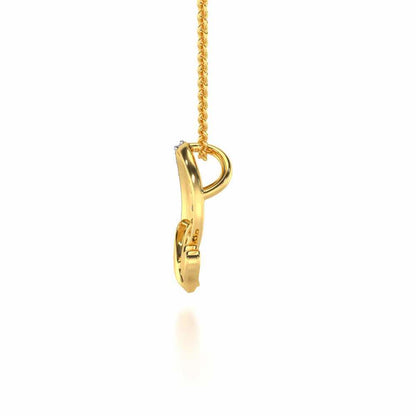 Lovely Q Silver Pendant - Yellow Gold - Image 3