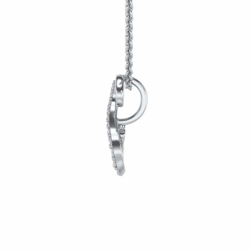 Lovely S Silver Pendant - White Gold - Image 3
