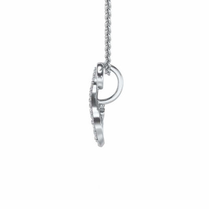Lovely S Silver Pendant - White Gold - Image 3