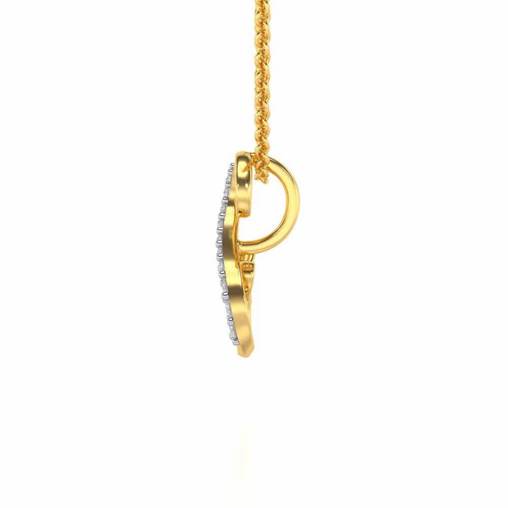 Lovely S Silver Pendant - Yellow Gold - Image 3
