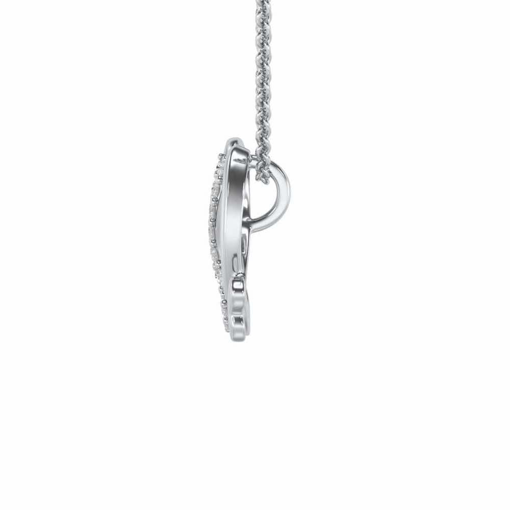 Lovely U Silver Pendant - White Gold - Image 3