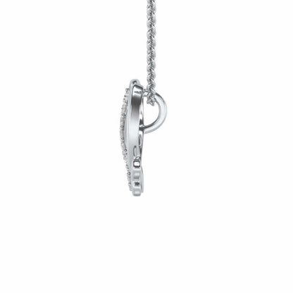 Lovely U Silver Pendant - White Gold - Image 3