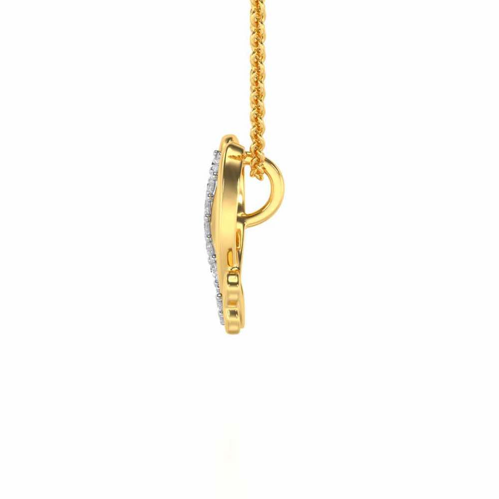 Lovely U Silver Pendant - Yellow Gold - Image 3