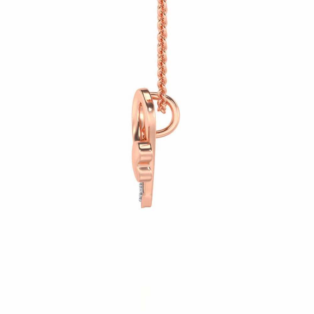 Lovely V Silver Pendant - Rose Gold - Image 3