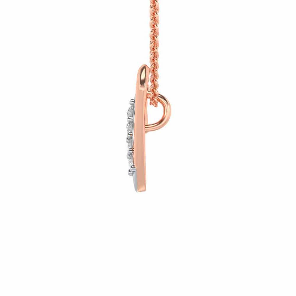 Lovely W Silver Pendant - Rose Gold - Image 3