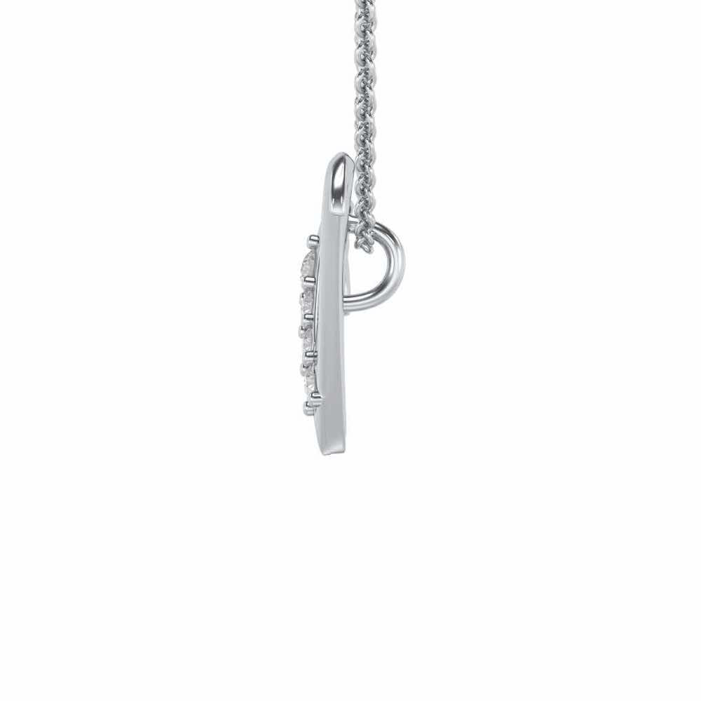 Lovely W Silver Pendant - White Gold - Image 3