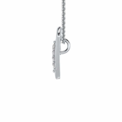 Lovely W Silver Pendant - White Gold - Image 3