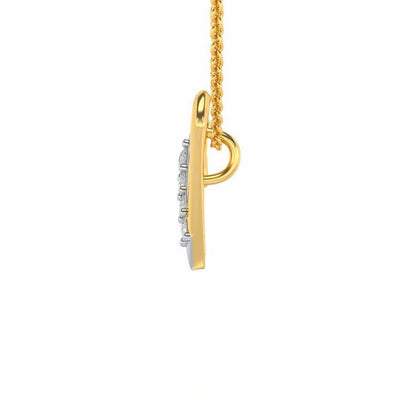 Lovely W Silver Pendant - Yellow Gold - Image 3