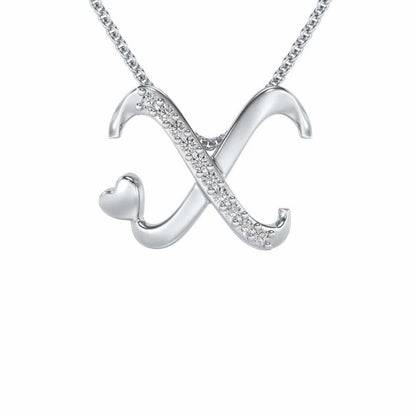Lovely X Silver Pendant - White Gold - Image 1