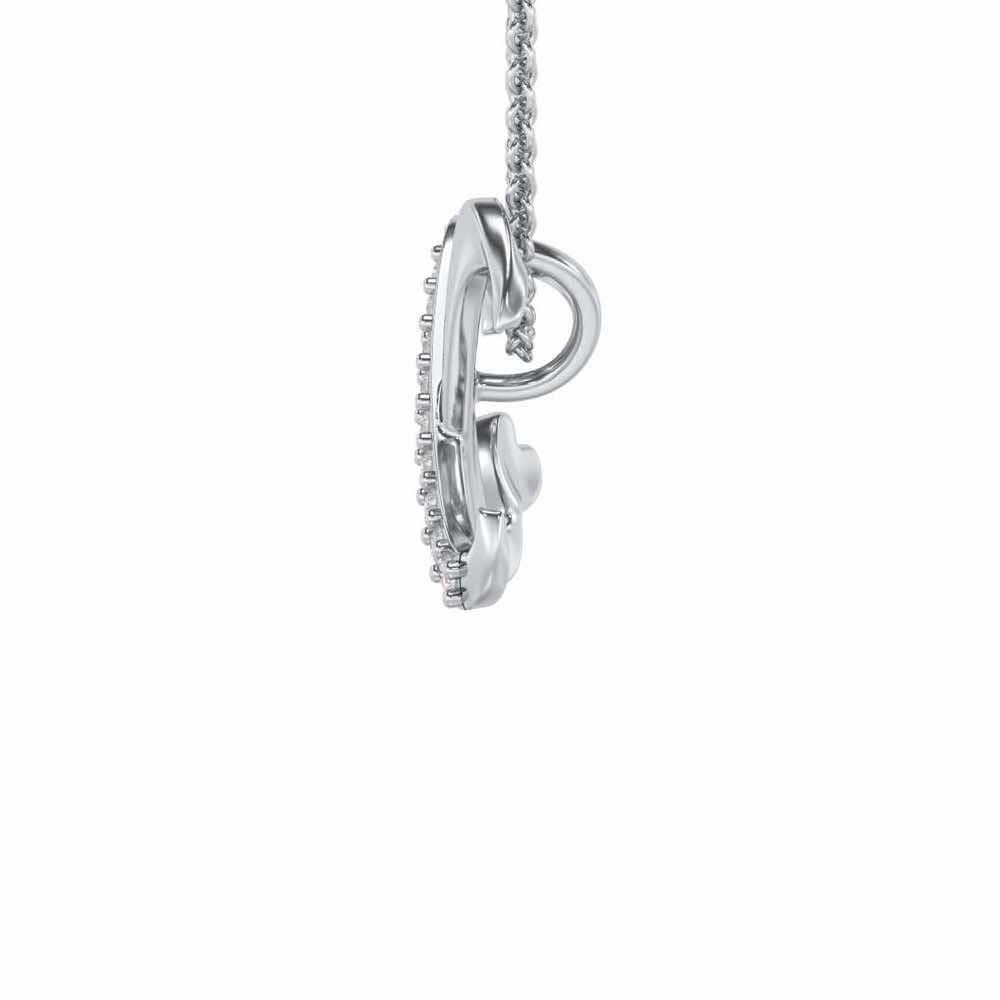 Lovely X Silver Pendant - White Gold - Image 3