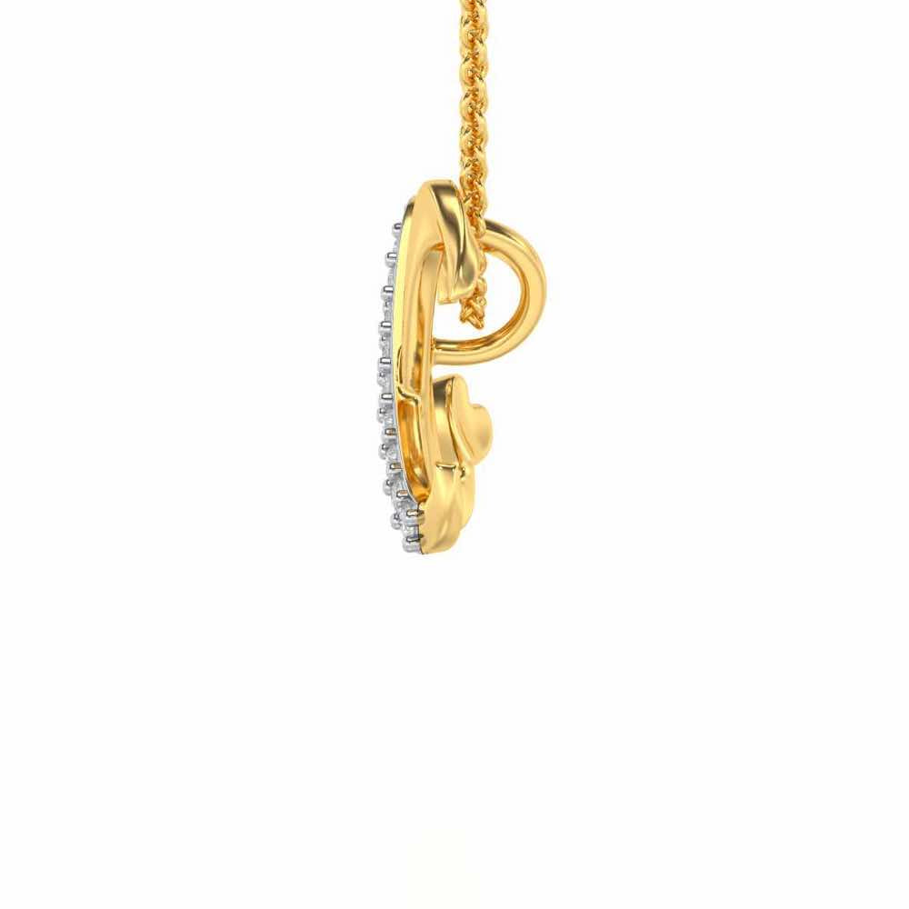 Lovely X Silver Pendant - Yellow Gold - Image 3