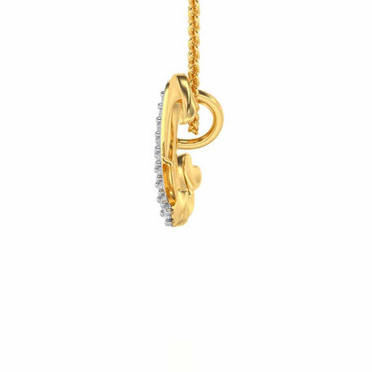 Lovely X Silver Pendant - Yellow Gold - Image 3
