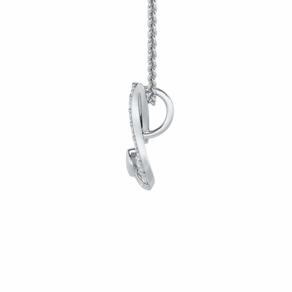 Lovely Y Silver Pendant - White Gold - Image 3