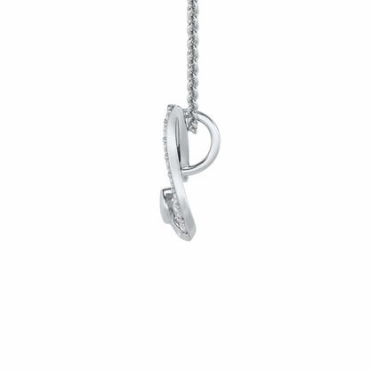Lovely Y Silver Pendant - White Gold - Image 3