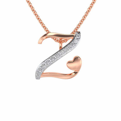 Lovely Z Silver Pendant - Rose Gold - Image 1
