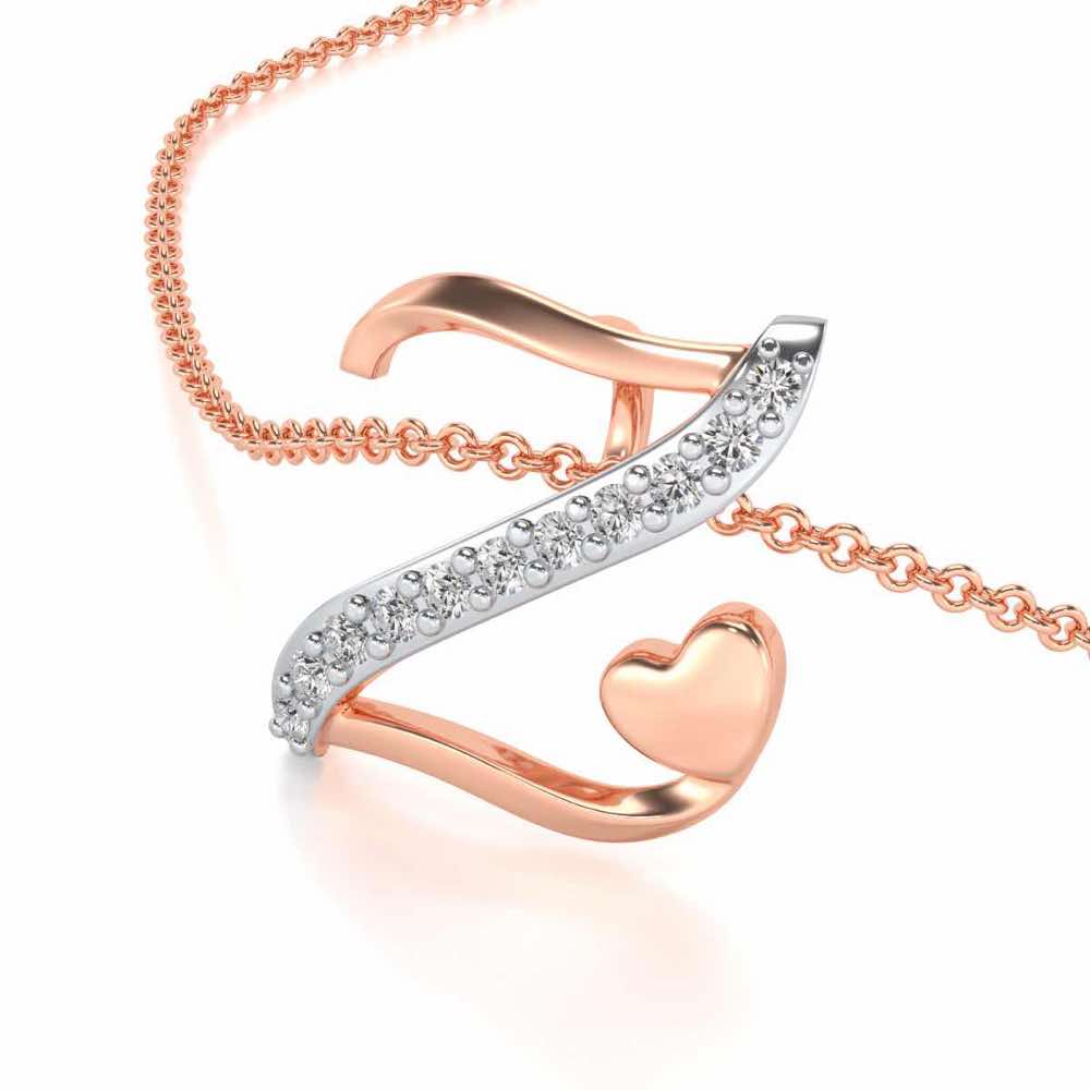 Lovely Z Silver Pendant - Rose Gold - Image 2