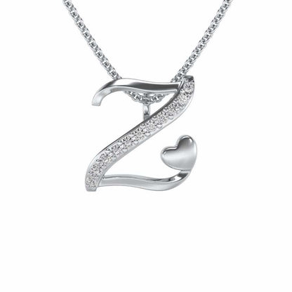 Lovely Z Silver Pendant - White Gold - Image 1
