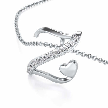 Lovely Z Silver Pendant - White Gold - Image 2