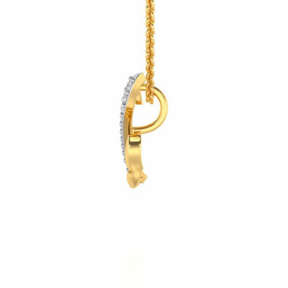 Lovely Z Silver Pendant - Yellow Gold - Image 3