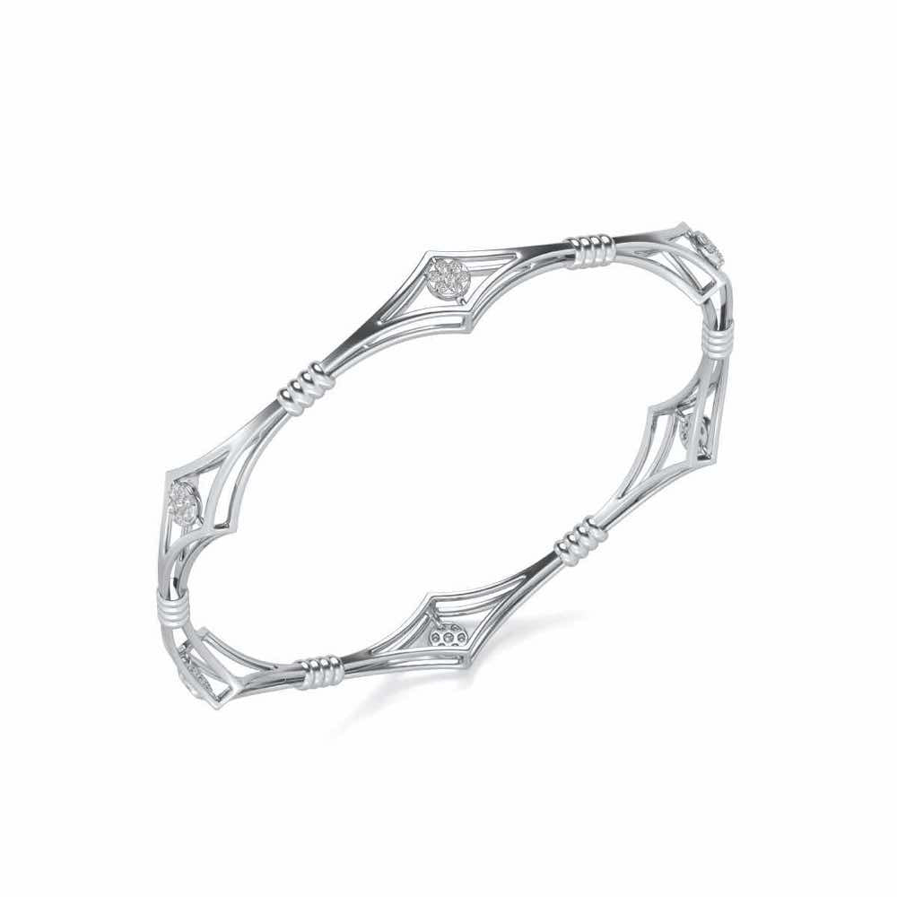 Lucid Silver Bangles - White Gold - Image 1