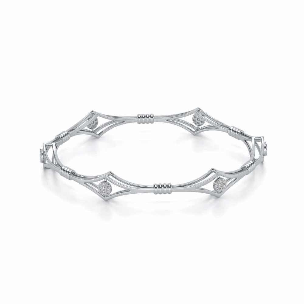 Lucid Silver Bangles - White Gold - Image 2