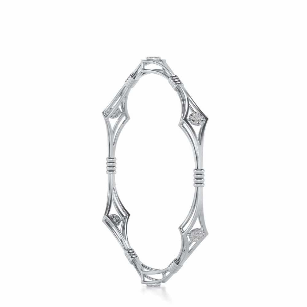 Lucid Silver Bangles - White Gold - Image 3