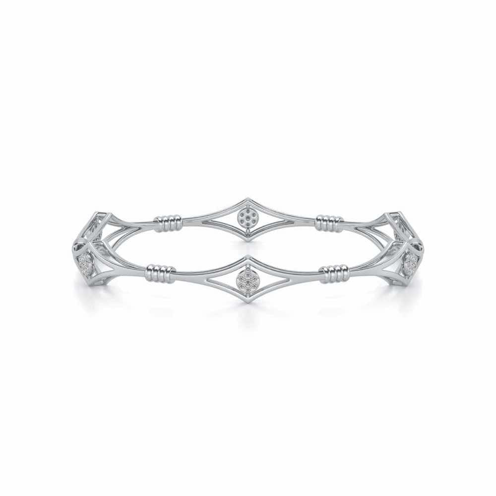 Lucid Silver Bangles - White Gold - Image 4