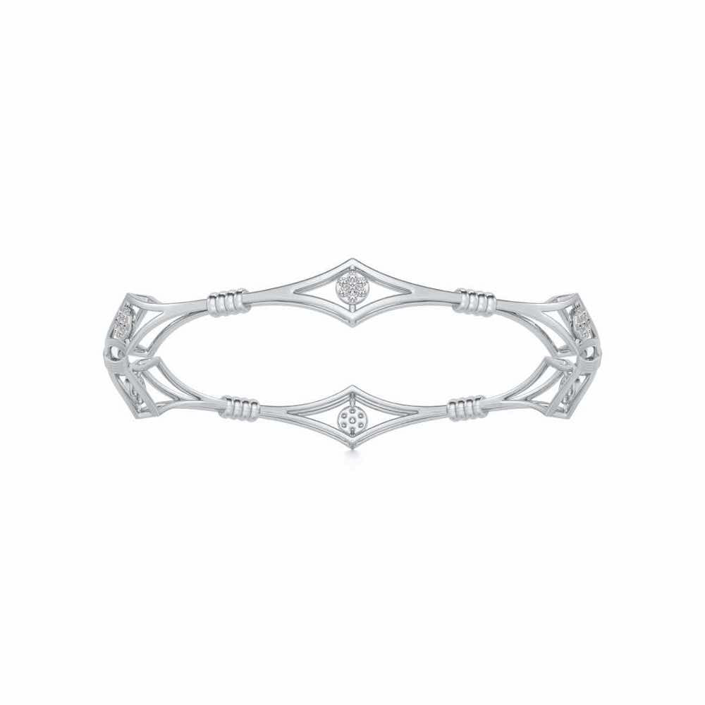 Lucid Silver Bangles - White Gold - Image 5