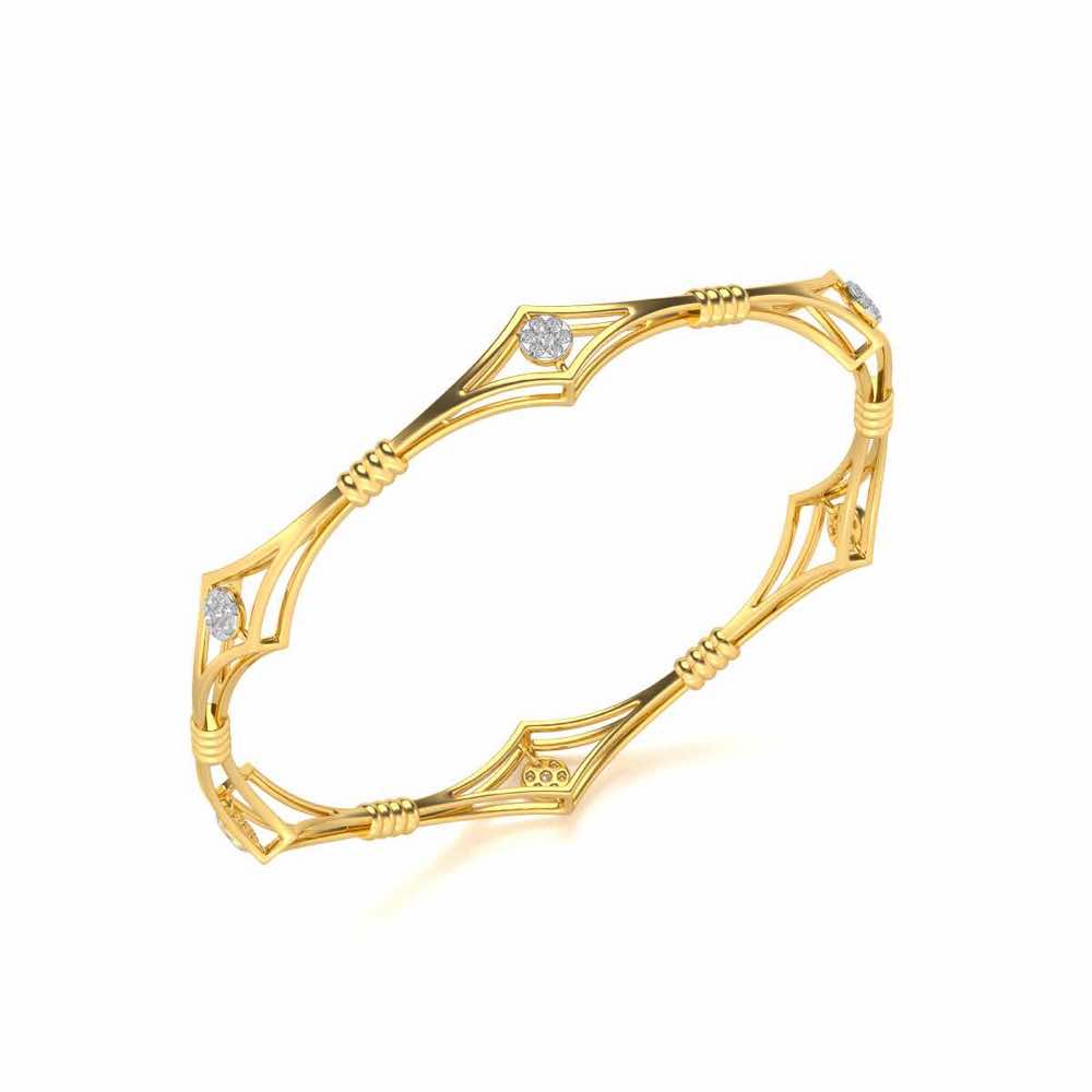 Lucid Silver Bangles - Yellow Gold - Image 1
