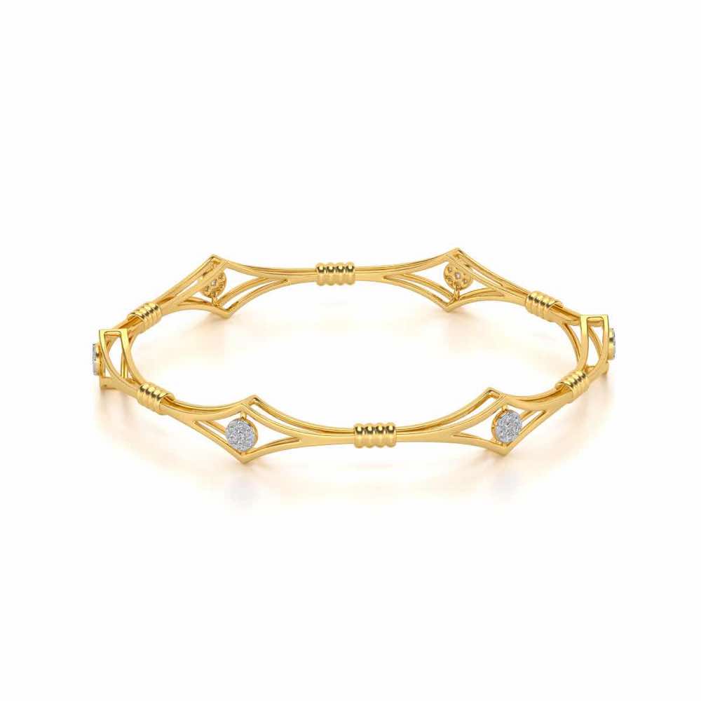Lucid Silver Bangles - Yellow Gold - Image 2