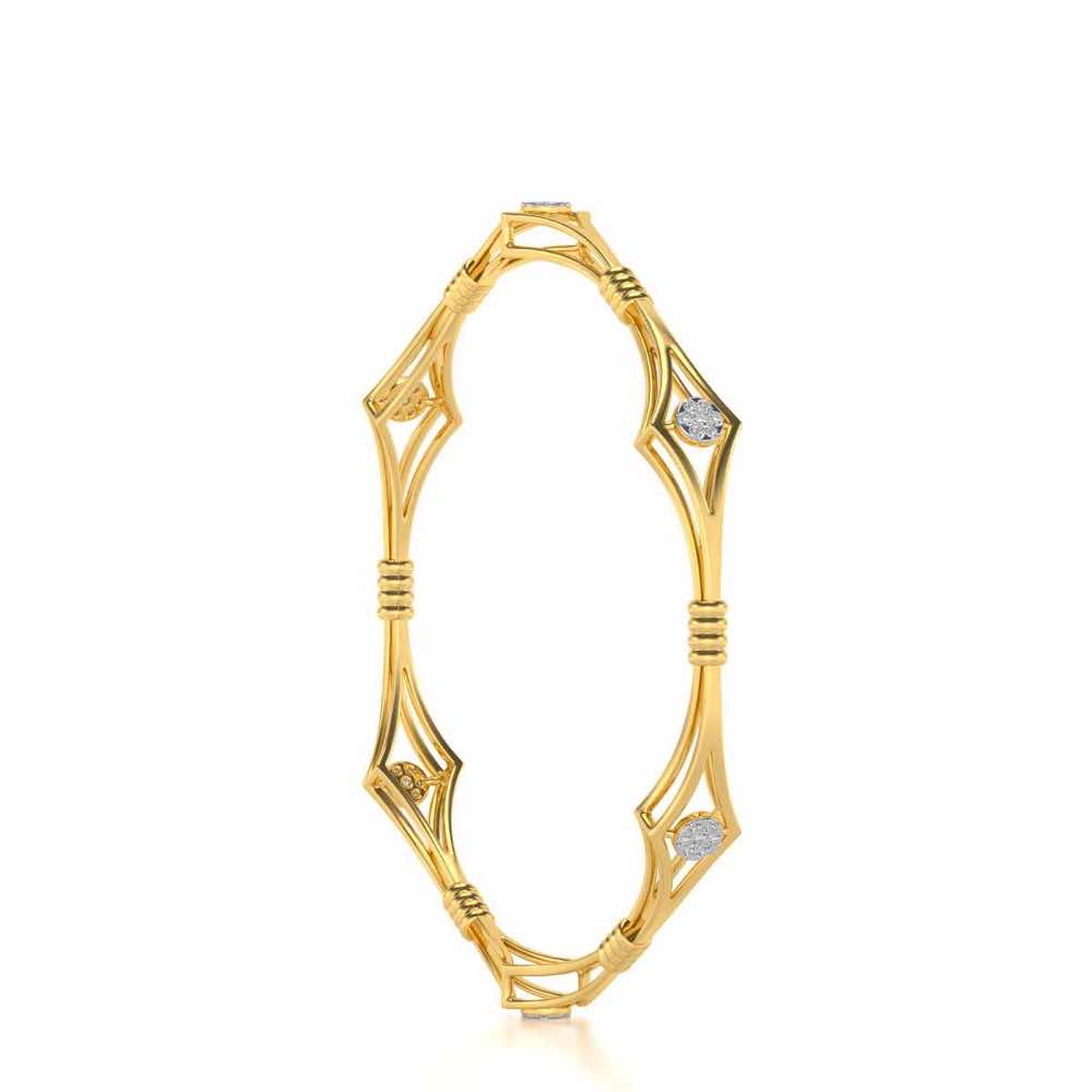 Lucid Silver Bangles - Yellow Gold - Image 3