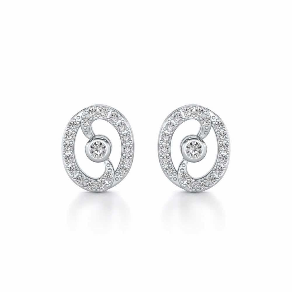 Luck All Silver Earrings - White Gold - Image 1