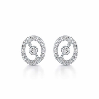 Luck All Silver Earrings - White Gold - Image 1