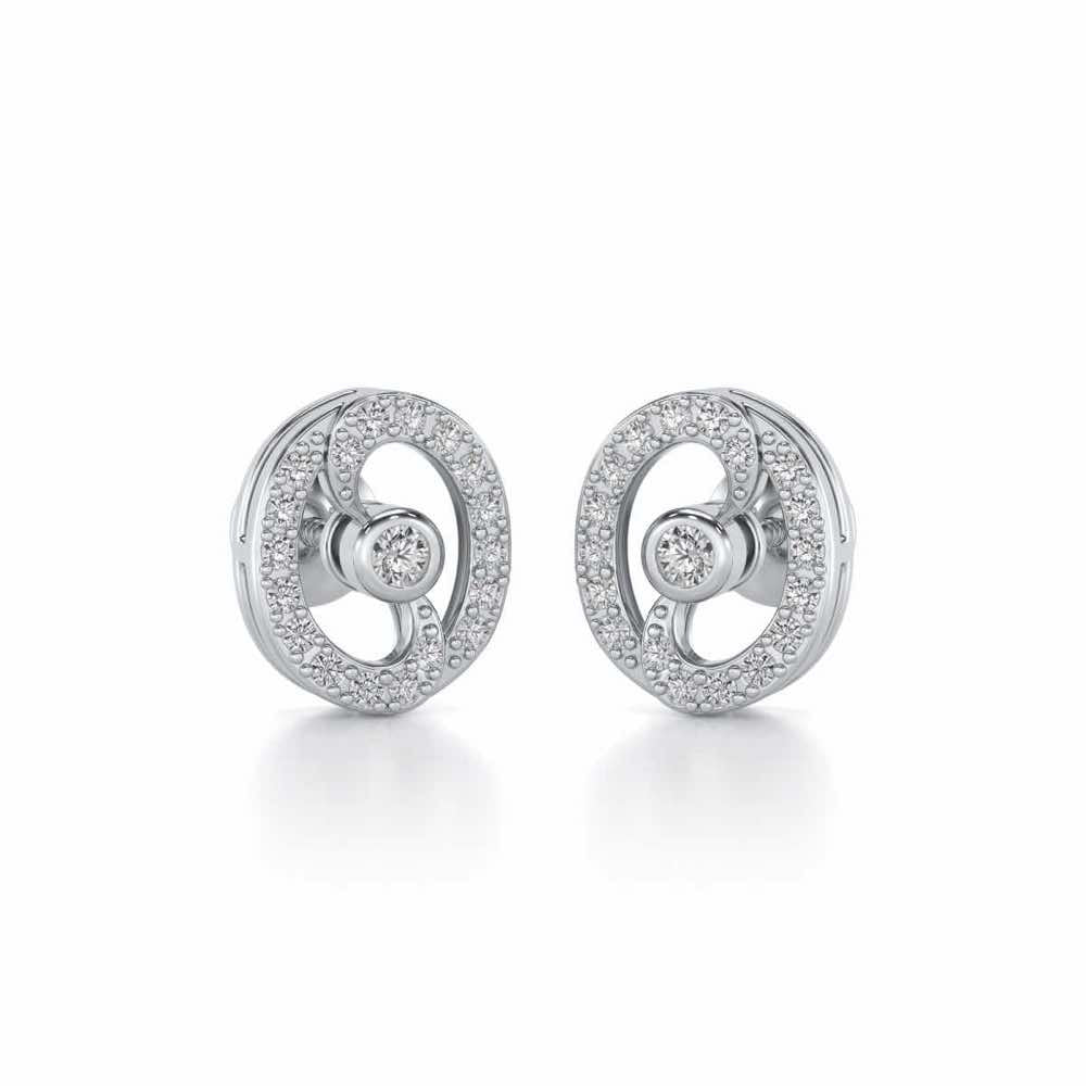 Luck All Silver Earrings - White Gold - Image 2